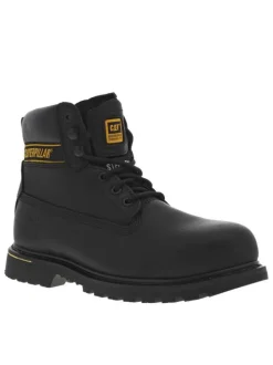 Bottines en cuir noires à talon décroché bas avec des lacets ronds