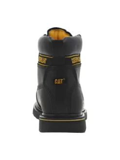 Bottines en cuir noires à talon décroché bas avec des lacets ronds