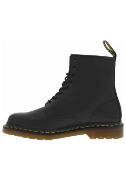 Bottines en cuir noires à talon décroché bas et à lacets ronds
