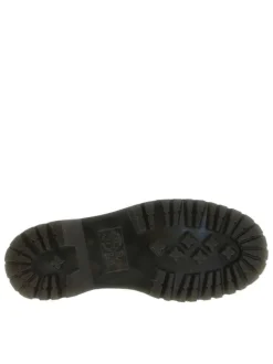 Bottines en cuir noires à talon plateau avec un zip et des lacets ronds