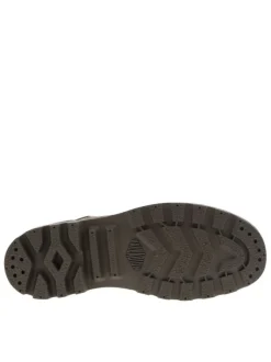 Bottines en cuir nubuck kaki à talon plat avec des lacets et un zip latéral