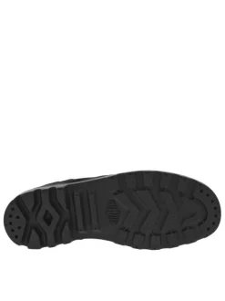 Bottines en cuir nubuck noires à talon plat avec des lacets et un zip latéral