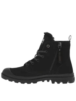 Bottines en cuir nubuck noires à talon plat avec des lacets et un zip latéral