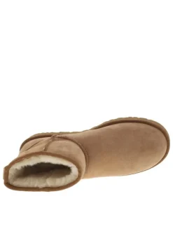 Bottines en cuir suède beige, fourrées en laine, à semelle plate Treadlite et slip-on