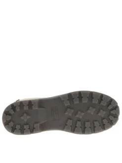 Bottines jaunes vernies fourrées à semelle crantée et frise iconique