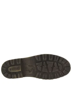 Bottines kaki à talon décroché bas avec un zip et des lacets ronds