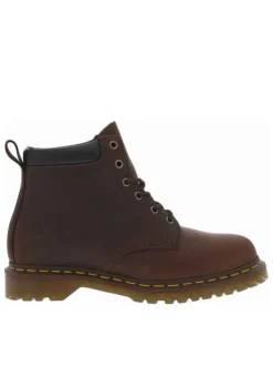Bottines marron à talon décroché bas et à lacets ronds avec cheville rembourrée