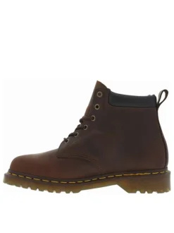 Bottines marron à talon décroché bas et à lacets ronds avec cheville rembourrée