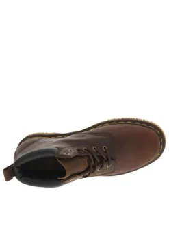 Bottines marron à talon décroché bas et à lacets ronds avec cheville rembourrée