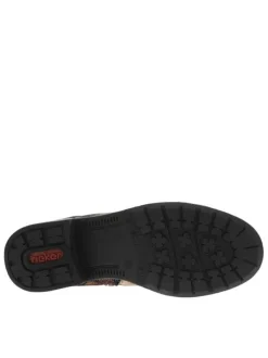 Bottines multicolores à talon décroché bas avec zip et des lacets ronds
