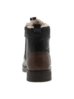 Bottines noires avec une doublure en maille sherpa et un zip latéral