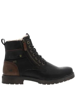 Bottines noires avec une doublure en maille sherpa et un zip latéral