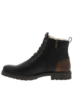 Bottines noires avec une doublure en maille sherpa et un zip latéral