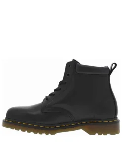Bottines noires à talon décroché bas avec des lacets ronds à 6 oeillets