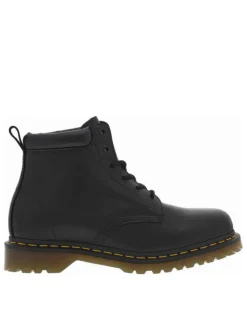 Bottines noires à talon décroché bas avec des lacets ronds à 6 oeillets