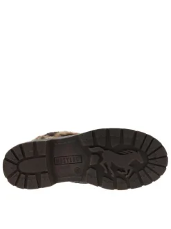Bottines noires à talon décroché bas avec un zip et des lacets ronds