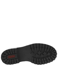 Bottines noires à talon décroché bas avec un zip et des lacets ronds