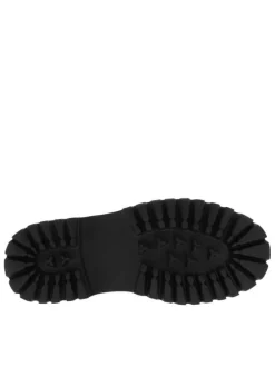 Bottines noires à talon décroché bas avec un zip et un soufflet élastiqué
