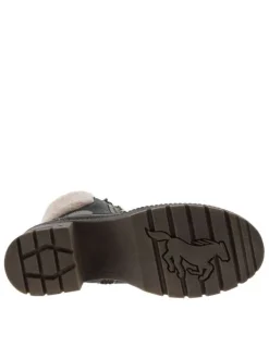 Bottines noires à talon décroché moyen avec un zip et des lacets ronds