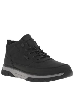 Bottines noires à talon plat avec des lacets ronds et un zip latéral