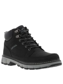 Bottines noires à talon plat à lacets avec des œillets métalliques