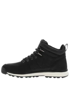 Bottines noires à talon plat à lacets avec des œillets métalliques