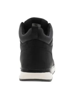 Bottines noires à talon plat à lacets avec des œillets métalliques
