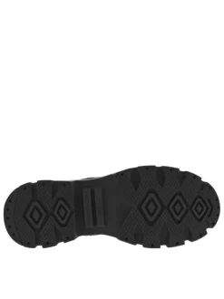 Bottines noires à talon semi-compensé et à lacets ronds et zip latéral noirs