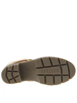 Bottines noisette à talon décroché moyen avec un zip et des lacets ronds