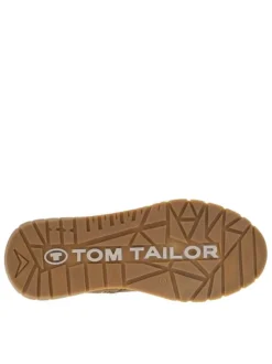 Bottines noisette à talon plat avec lacets ronds et zip latéral