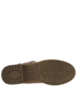 Bottines à talons décroché cognac avec fermeture zip et lacets ronds décoratifs