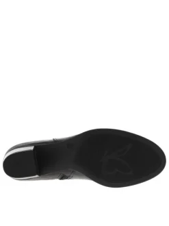 Bottines zippées en cuir souple noir à semelle adhérente et talon décroché bas