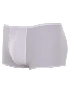 Boxer blanc Plumes coupe courte avec logo autour de la taille élastiquée