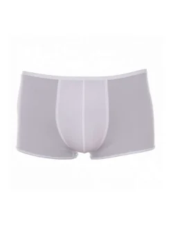 Boxer blanc Plumes coupe courte avec logo autour de la taille élastiquée