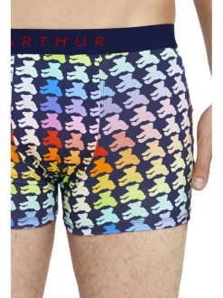 Boxer Classique en coton avec imprimés multicolores et coupe fermée