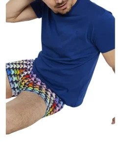 Boxer Classique en coton avec imprimés multicolores et coupe fermée
