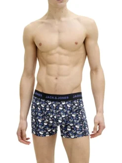 Boxer classique en coton biologique noir à motifs avec une taille élastiquée
