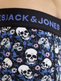 Boxer classique en coton biologique noir à motifs avec une taille élastiquée