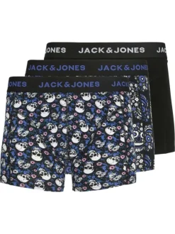 Boxer classique en coton biologique noir à motifs avec une taille élastiquée