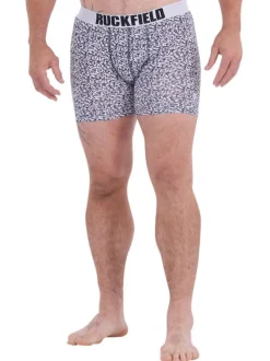 Boxer classique en coton marine fleuri avec une coupe fermée