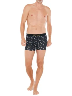 Boxer classique en coton noir imprimé cycliste et vélos