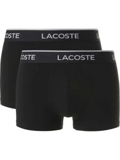 Boxer classique en coton noir uni avec une ceinture bicolore