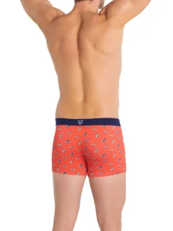 Boxer classique en coton rouge imprimé baskets all over avec taille élastiquée