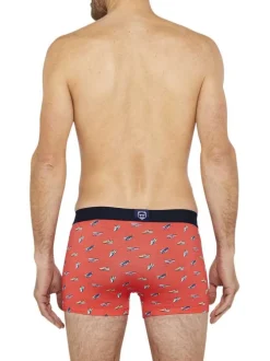 Boxer classique en coton rouge imprimé baskets all over avec taille élastiquée