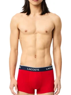 Boxer classique en coton uni avec le nom de la marque sur la ceinture