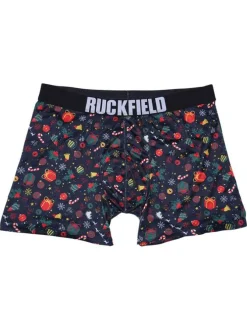 Boxer classique marine avec des motifs une coupe fermée et une taille élastiquée