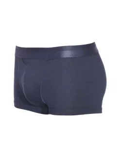 Boxer classique marine Ho1 avec logo au niveau de la taille élastiquée coupe ouverte