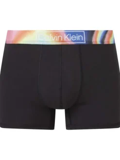 Boxer classique noir à bande élastiquée multicolore délavée et à logo