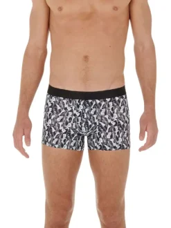 Boxer classique noir et blanc imprimé avec une coupe près du corps