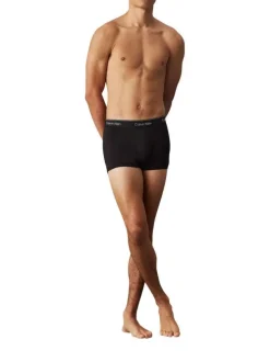 Boxer classique noir uni avec une coupe fermée et une taille élastiquée